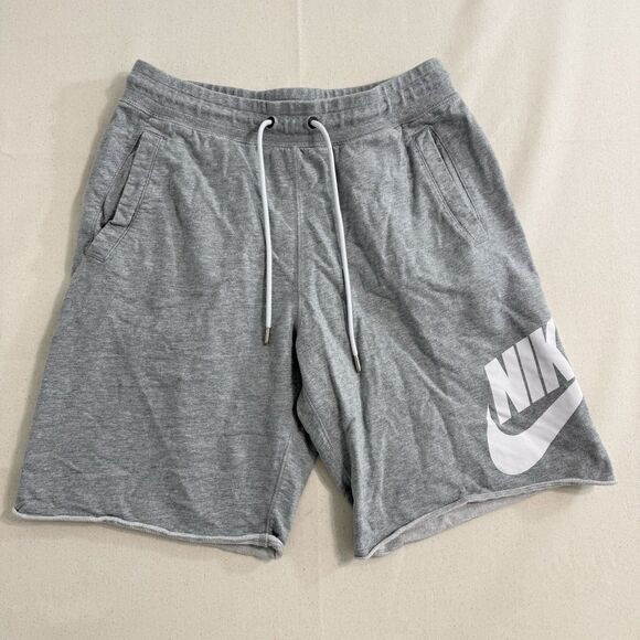 Nike Sportswear French Terry Shorts Fleece AT5267-063 Grey White Men's Medium - Picture 1 of 7